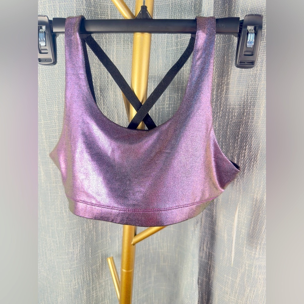 Old Navy Active Go Dry Girls Sports Bra XL Purple Sparkle NWT
